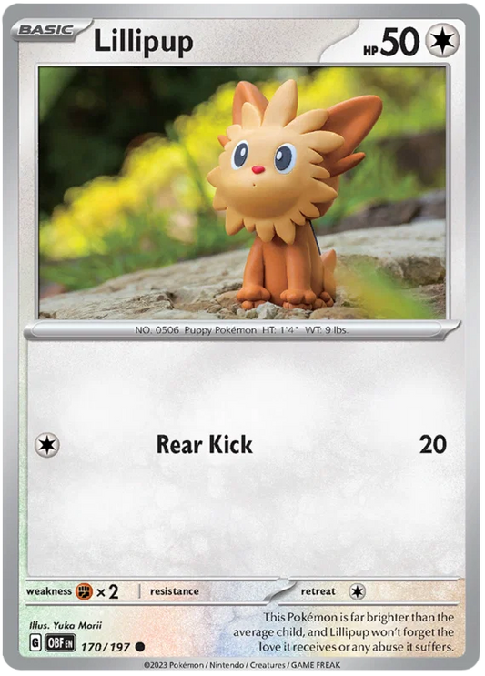 Pokémon Lillipup #170 common kaart uit de Obsidian Flames set
