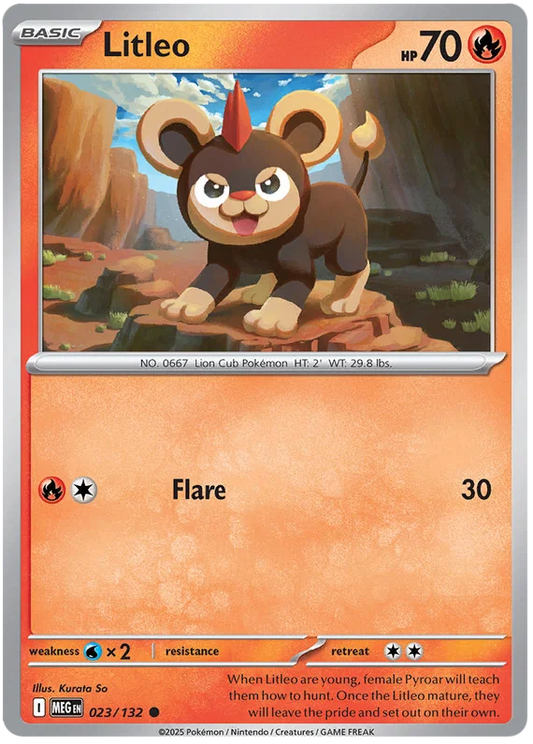 Litleo #023 common kaart uit de Pokémon Mega Evolution set