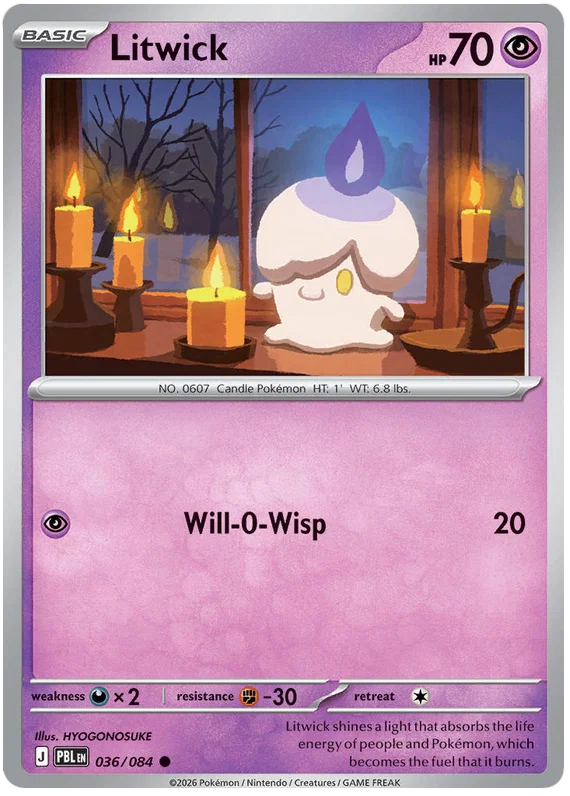 Litwick #036 common Pokémon kaart uit de Black Bolt set