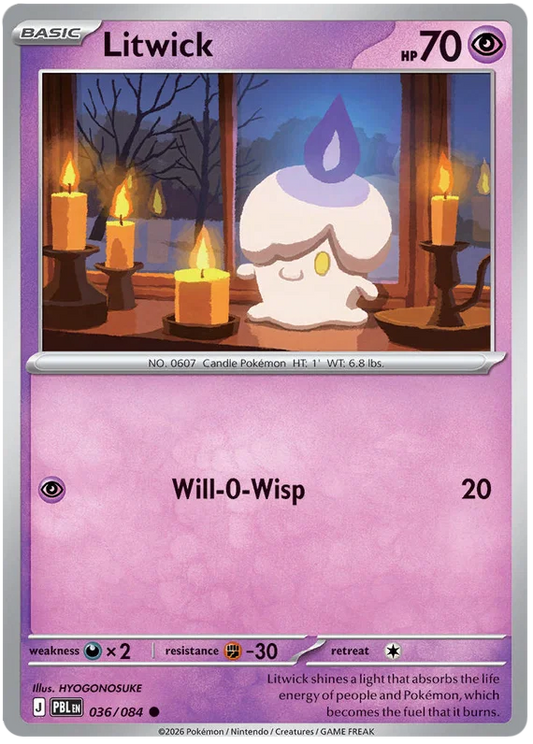 Litwick #036 common Pokémon kaart uit de Black Bolt set