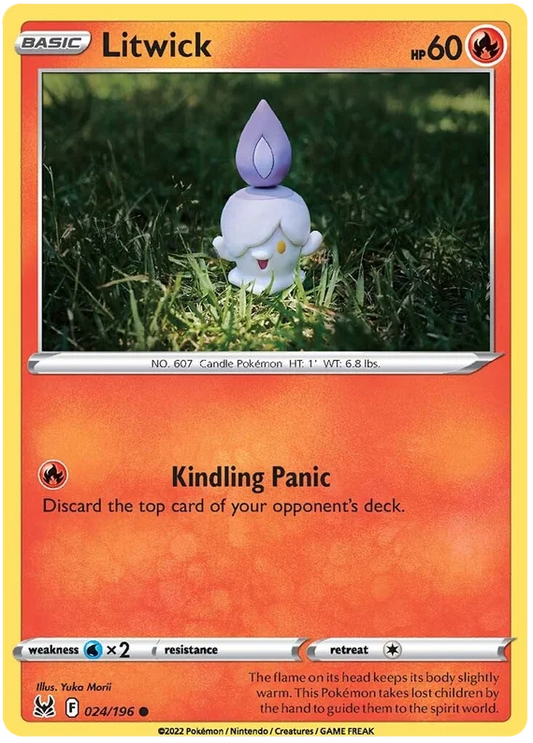 Litwick common Pokémon kaart #024/196 uit de Lost Origin set