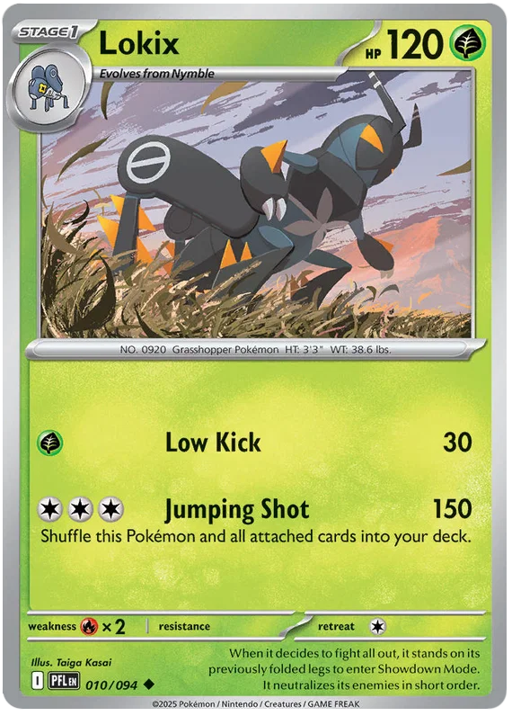 Pokémon kaart Lokix common #010 uit de Phantasmal Flames set