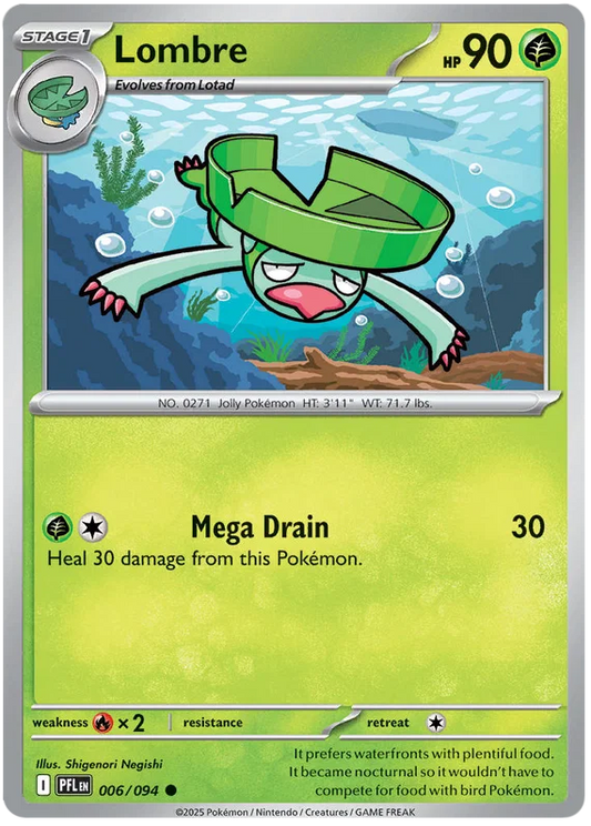 Pokémon kaart Lombre common #006 uit de Phantasmal Flames set