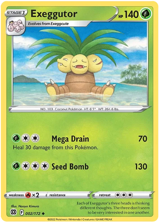 Pokémon kaart Exeggutor common uit de Brilliant Stars reeks