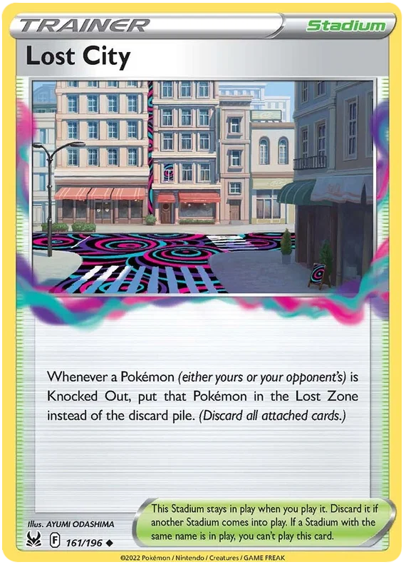 Lost City stadium trainerkaart uit Pokémon Lost Origin, common #161/196