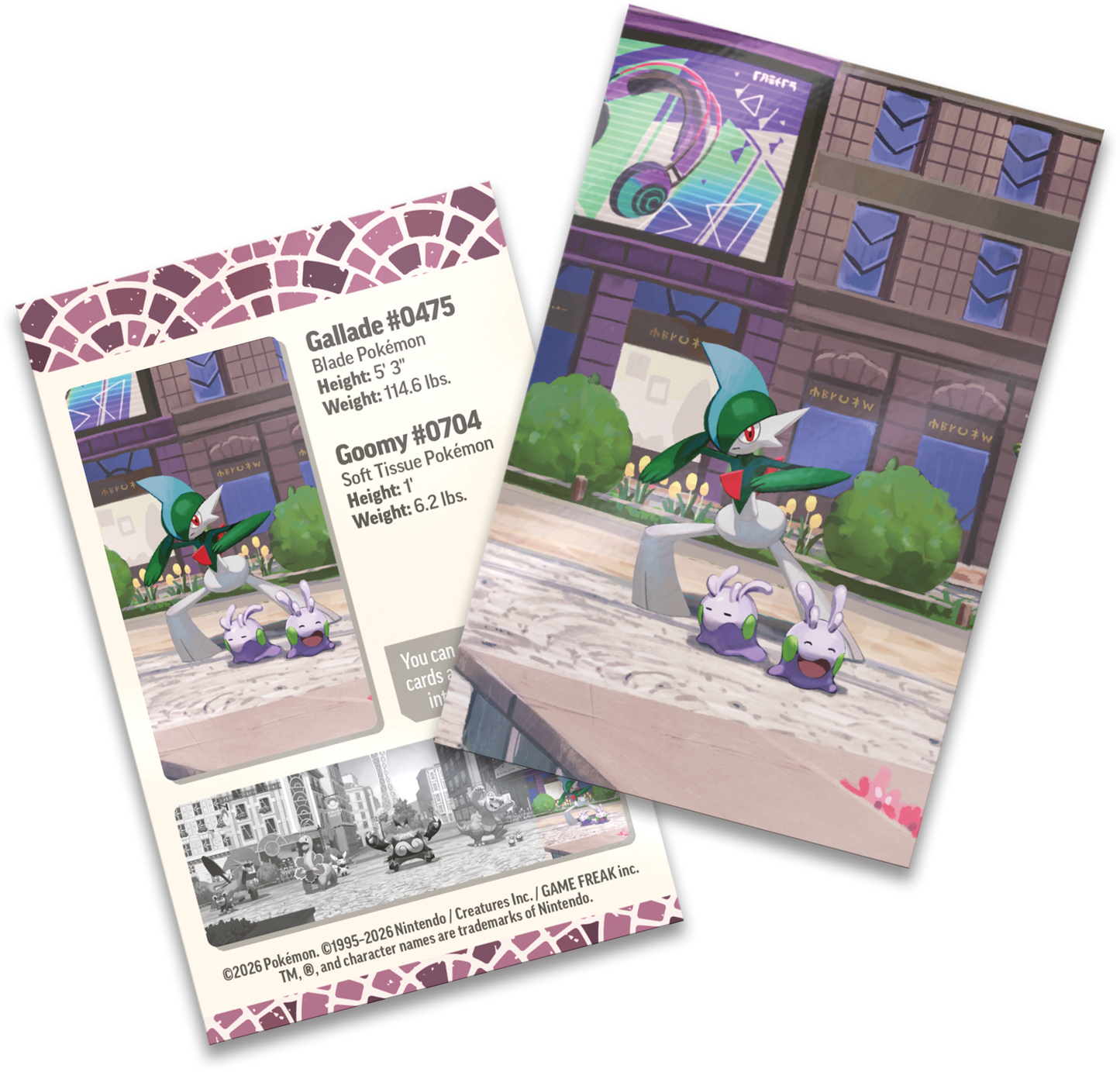 De exclusieve Gallade art card en het bijbehorende stickervel.