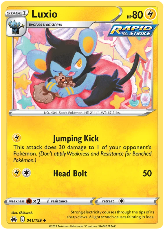Pokémon Luxio common kaart nummer 041 uit de Crown Zenith set
