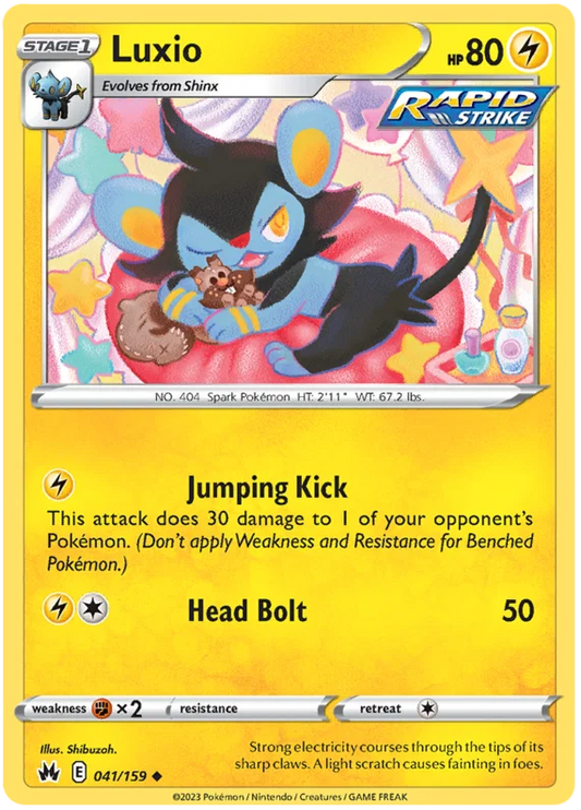 Pokémon Luxio common kaart nummer 041 uit de Crown Zenith set