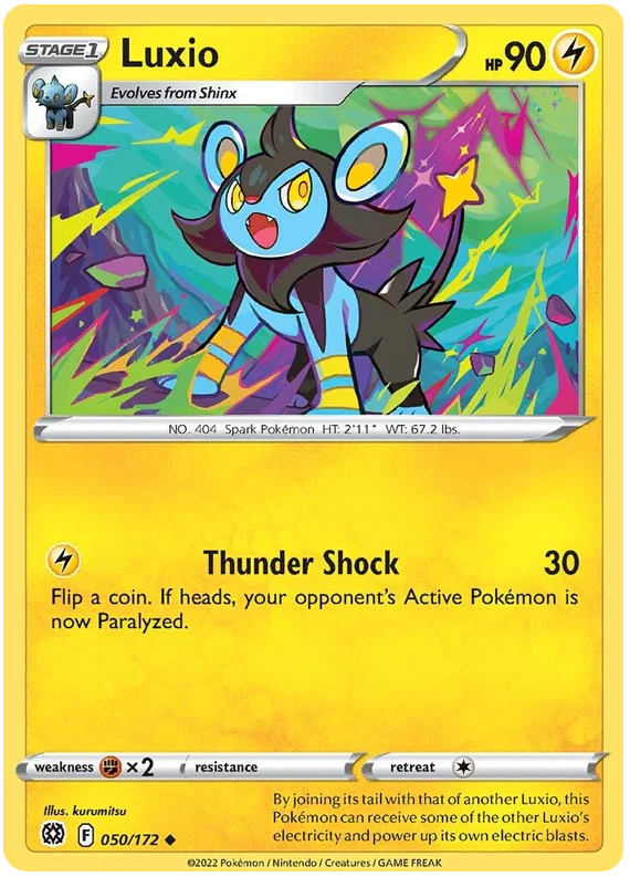Luxio common kaart #050/172 uit Pokémon Brilliant Stars set