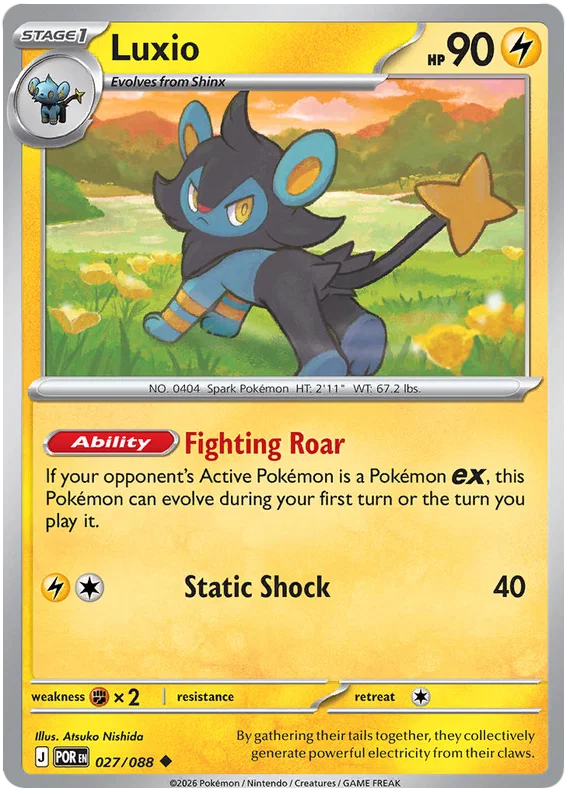 Pokémon Luxio common kaart nummer 027 uit de Perfect Order set