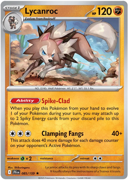 Lycanroc Holo kaart #085 uit de Pokémon Journey Together set