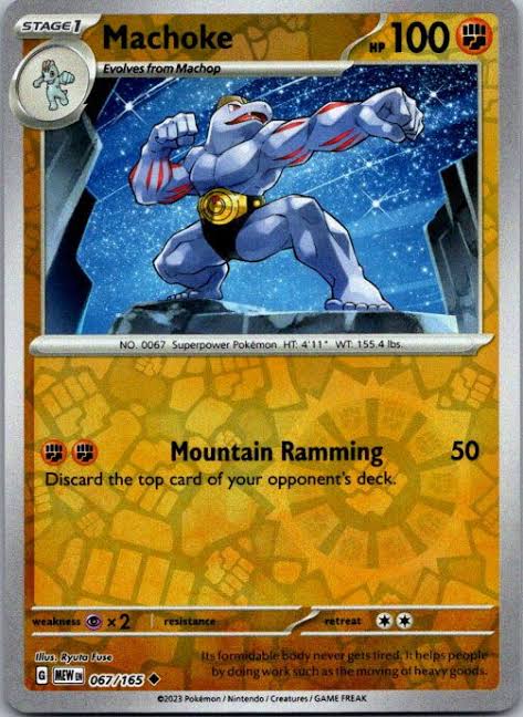 Machoke #067 reverse holo Pokémon kaart uit de 151 set