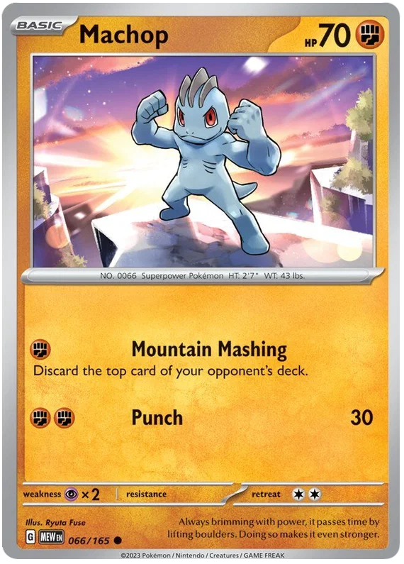 Pokémon Machop #066/165 common kaart uit de 151 set