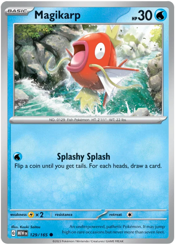 Pokémon kaart Magikarp 129/165 common uit de 151 set