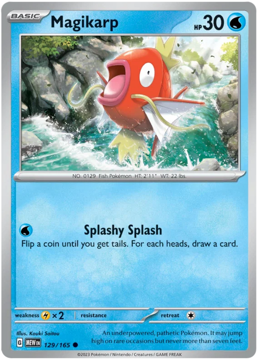 Pokémon kaart Magikarp 129/165 common uit de 151 set