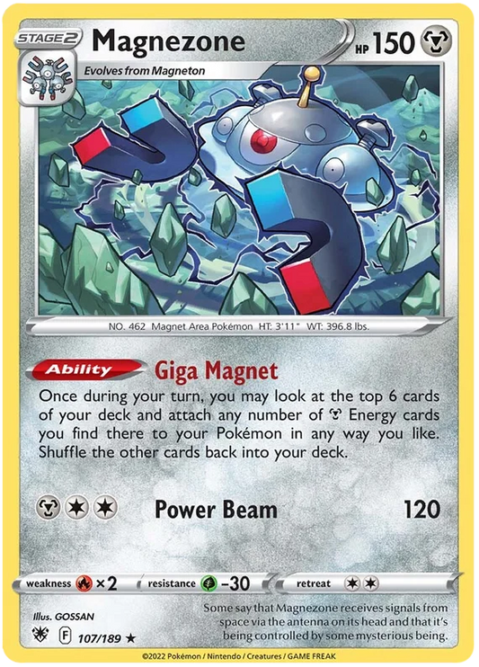 Magnezone common kaart #107/189 uit de Pokémon Astral Radiance set