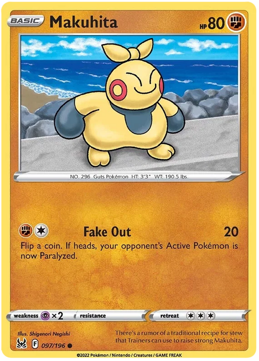 Makuhita common kaart 097/196 uit de Pokémon Lost Origin set