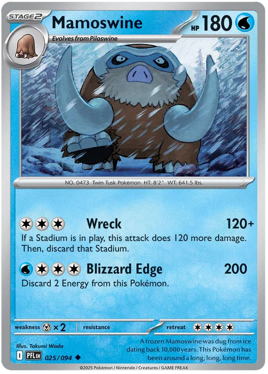Pokémon Mamoswine #025 common kaart uit de Phantasmal Flames set