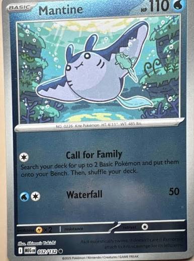 Mantine #032 Reverse Holo Pokémon kaart uit de Mega Evolution set