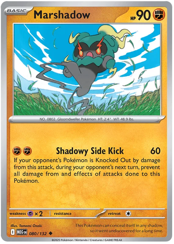 Pokémon Marshadow #080 common kaart uit de Mega Evolution set