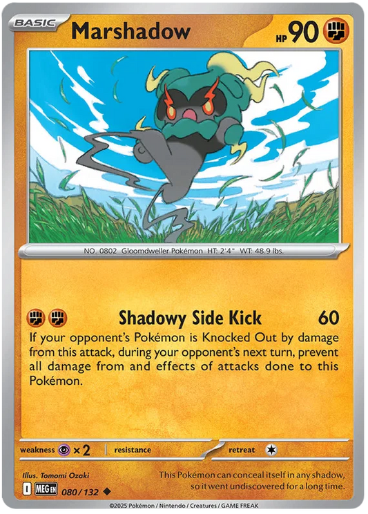 Pokémon Marshadow #080 common kaart uit de Mega Evolution set