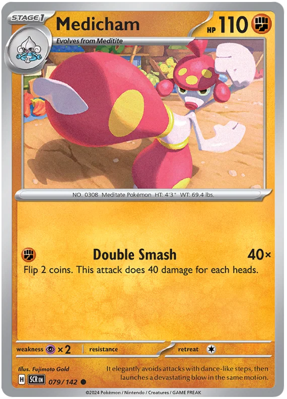 Pokémon Medicham #079 common kaart uit de Stellar Crown set
