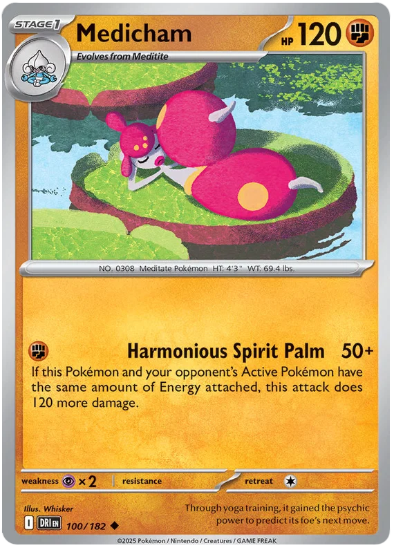 Medicham common kaart #100 uit de Pokémon Destined Rivals set