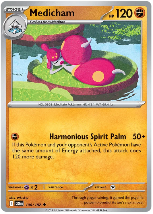 Medicham common kaart #100 uit de Pokémon Destined Rivals set