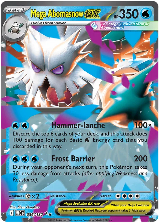Mega Abomasnow ex #036 Pokémon kaart uit de Mega Evolution set