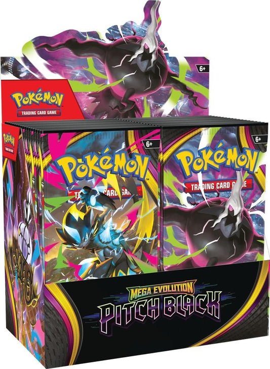 Pokémon Mega Evolution Pitch Black booster box display met 36 boosterpacks