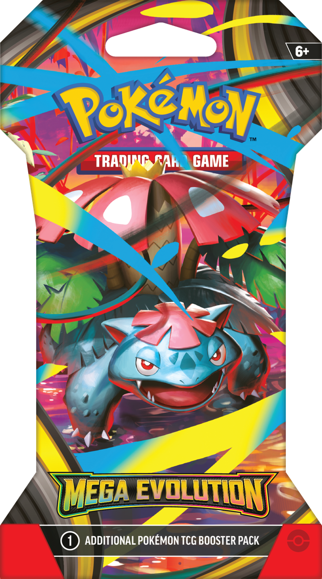 Pokémon Mega Evolution Base Sleeved Boosterpack met beschermende sleeves en kans op Mega Pokémon en zeldzame varianten.