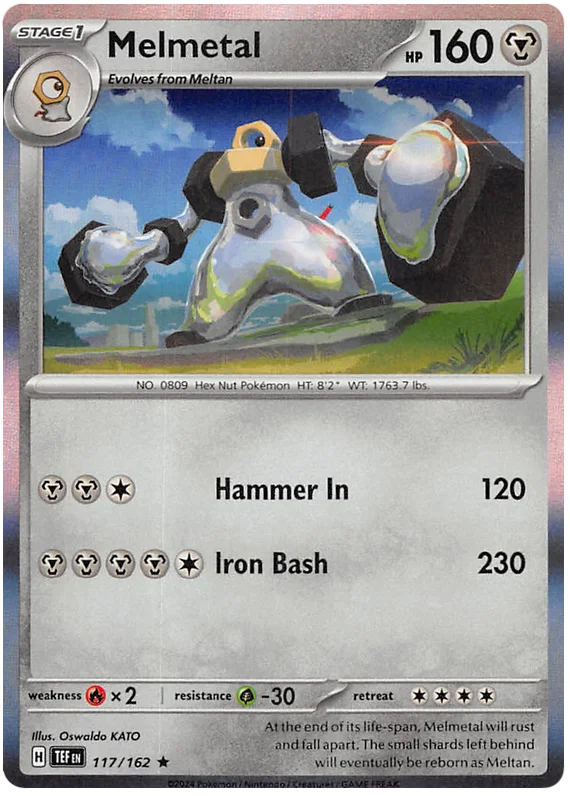 Melmetal Holo kaart #117 uit de Pokemon Temporal Forces set