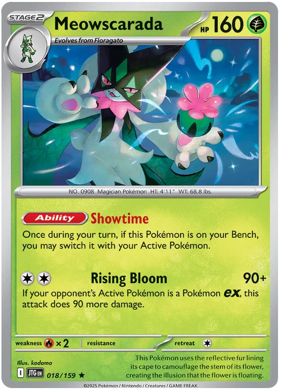Meowscarada Holo kaart #018 uit de Pokemon Journey Together set