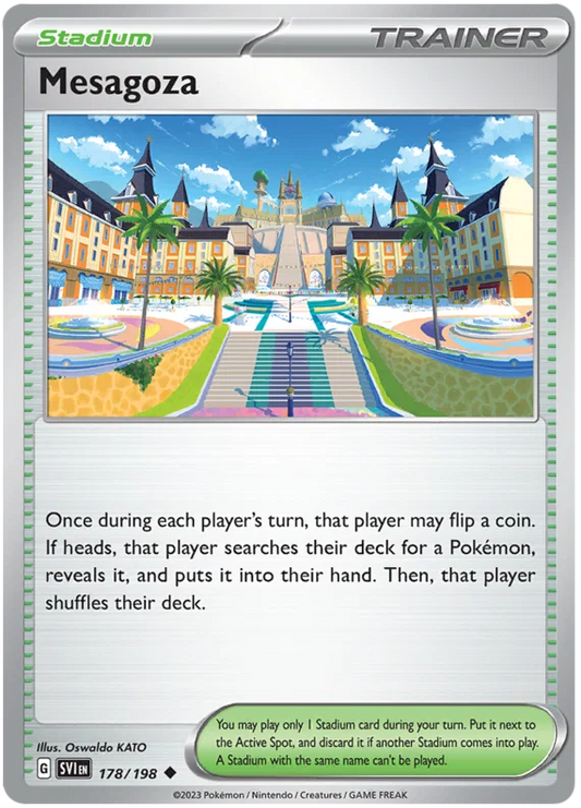 Mesagoza common stadium kaart nummer 178 uit de Pokémon Scarlet & Violet set