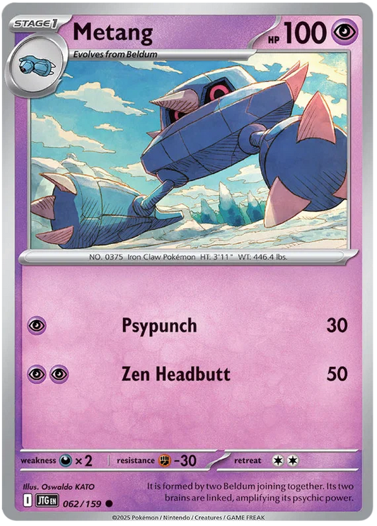 Pokémon Metang common kaart #062 uit de Journey Together set