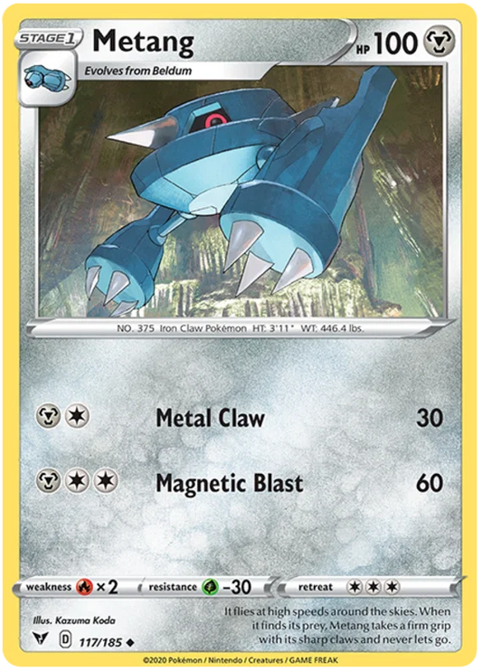Metang common kaart nummer 117/185 uit de Pokémon Vivid Voltage set