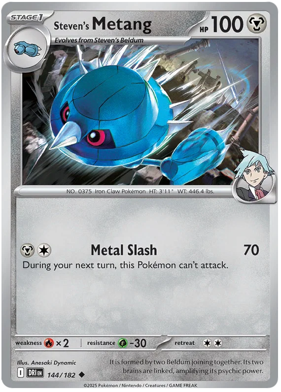 Metang common kaart #144 uit de Pokemon Destined Rivals set