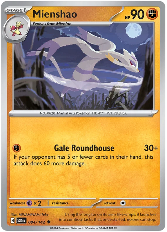 Pokémon Mienshao common kaart nummer 084 uit de Stellar Crown set