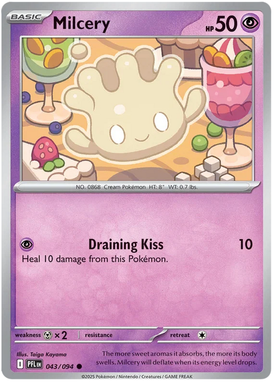 Milcery common kaart nummer 043 uit de Pokémon Phantasmal Flames set