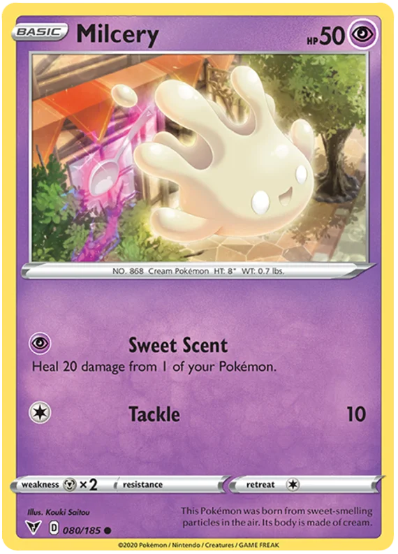 Pokémon Milcery 080/185 common kaart uit de Vivid Voltage set