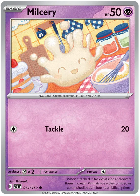Milcery common kaart #074 uit de Pokémon Journey Together set