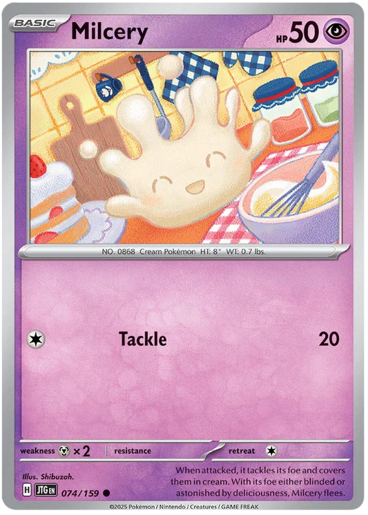 Milcery common kaart #074 uit de Pokémon Journey Together set