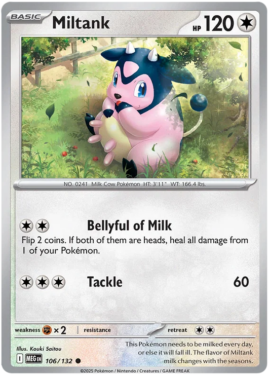 Pokémon Miltank common kaart #106 uit de Mega Evolution set