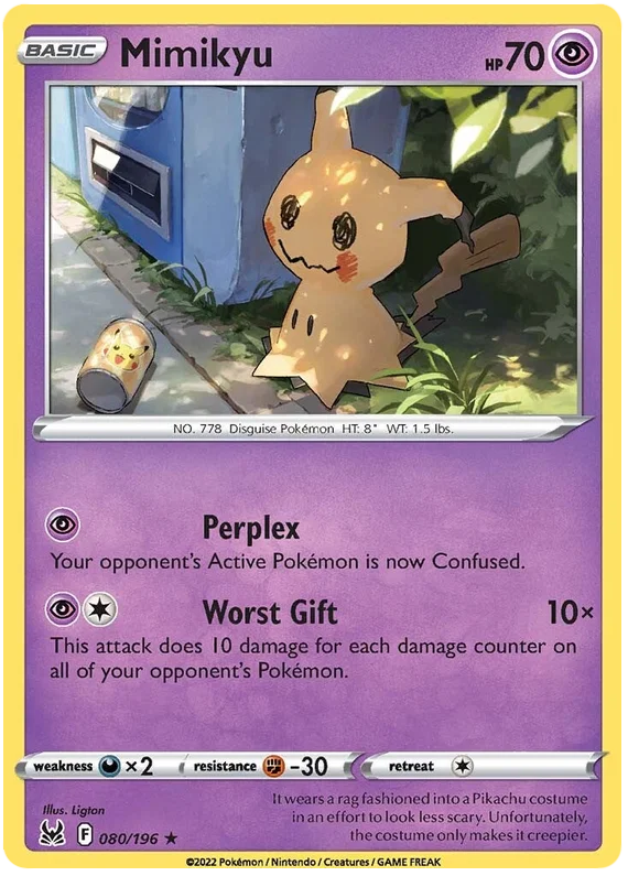 Mimikyu common #080/196 Pokémon kaart uit de Lost Origin set