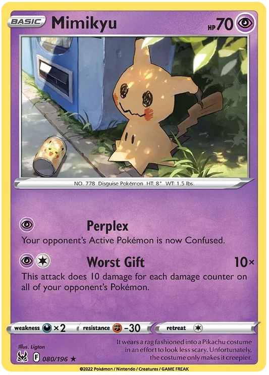 Mimikyu common #080/196 Pokémon kaart uit de Lost Origin set