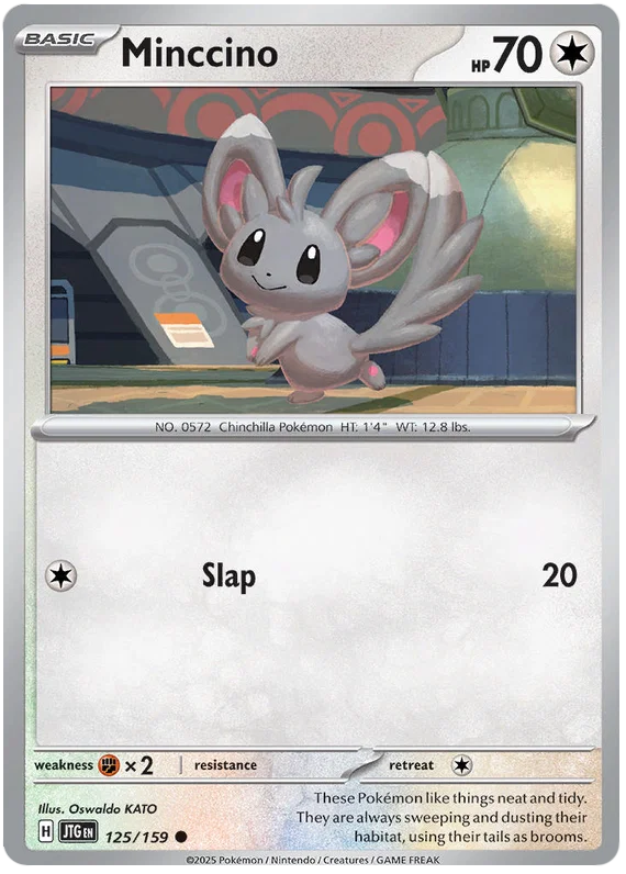 Pokémon Minccino common kaart nummer 125 uit de Journey Together set