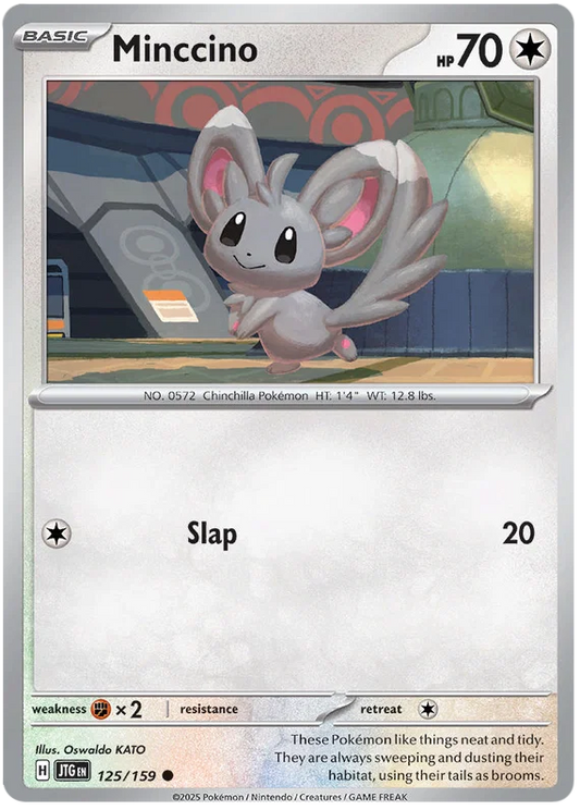 Pokémon Minccino common kaart nummer 125 uit de Journey Together set
