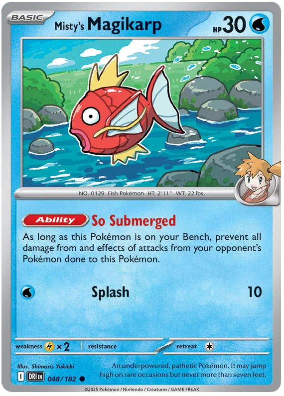 Misty's Magikarp common kaart nummer 048 uit de Pokemon Destined Rivals set