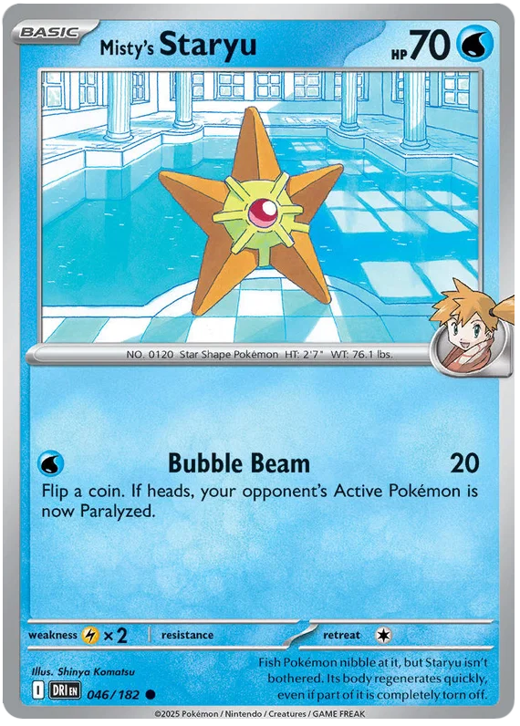Pokémon kaart Misty's Staryu common #046 uit de Destined Rivals set