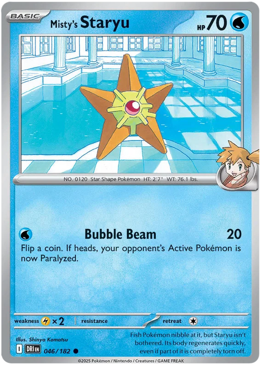 Pokémon kaart Misty's Staryu common #046 uit de Destined Rivals set